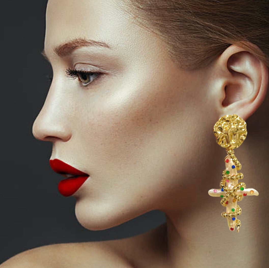 RENAISSANCE CROSS EARRINGS