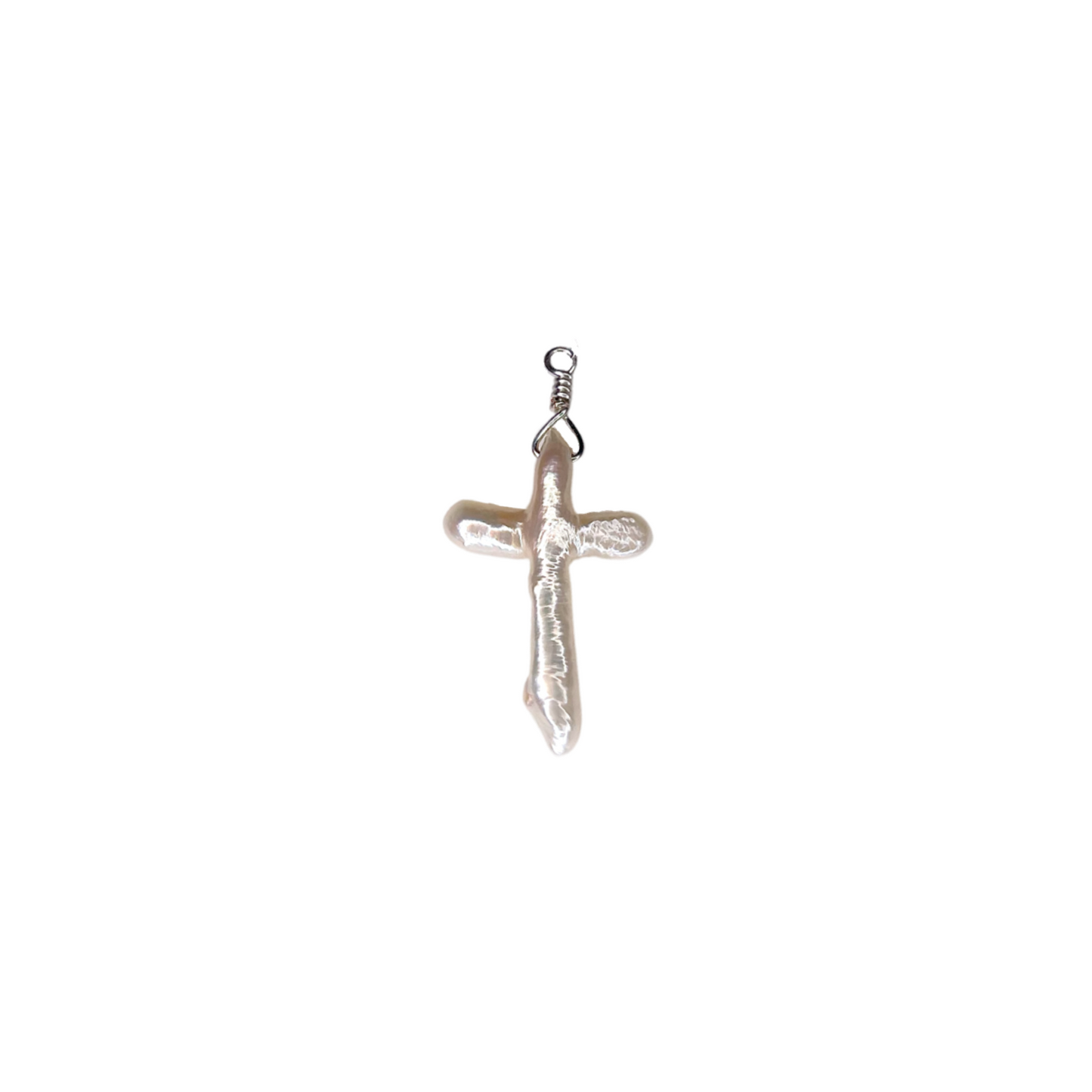 CROSS SHAPED PEARL PENDANT
