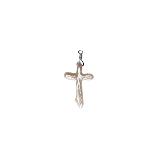 CROSS SHAPED PEARL PENDANT