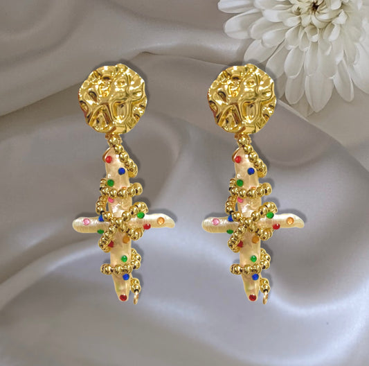 RENAISSANCE CROSS EARRINGS